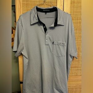 Classic Striped Polo Shirt in Black and White